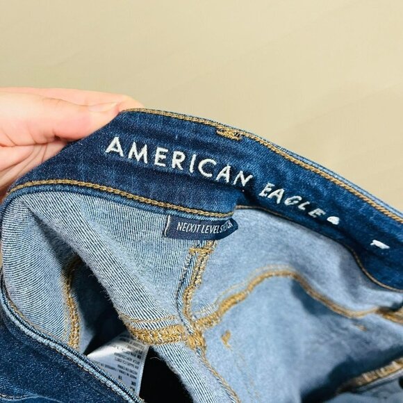 AEO Ne(X)t Level Stretch Hi-Rise Mini Skirt Denim SZ 6 - Picture 5 of 7